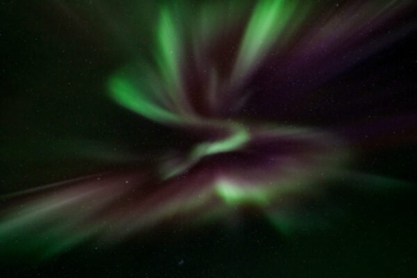 Northern Lights corona directly above